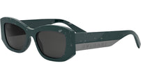 Bvlgari Roma Green Geometric Sunglasses