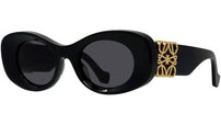 Anagram Black Oval Sunglasses