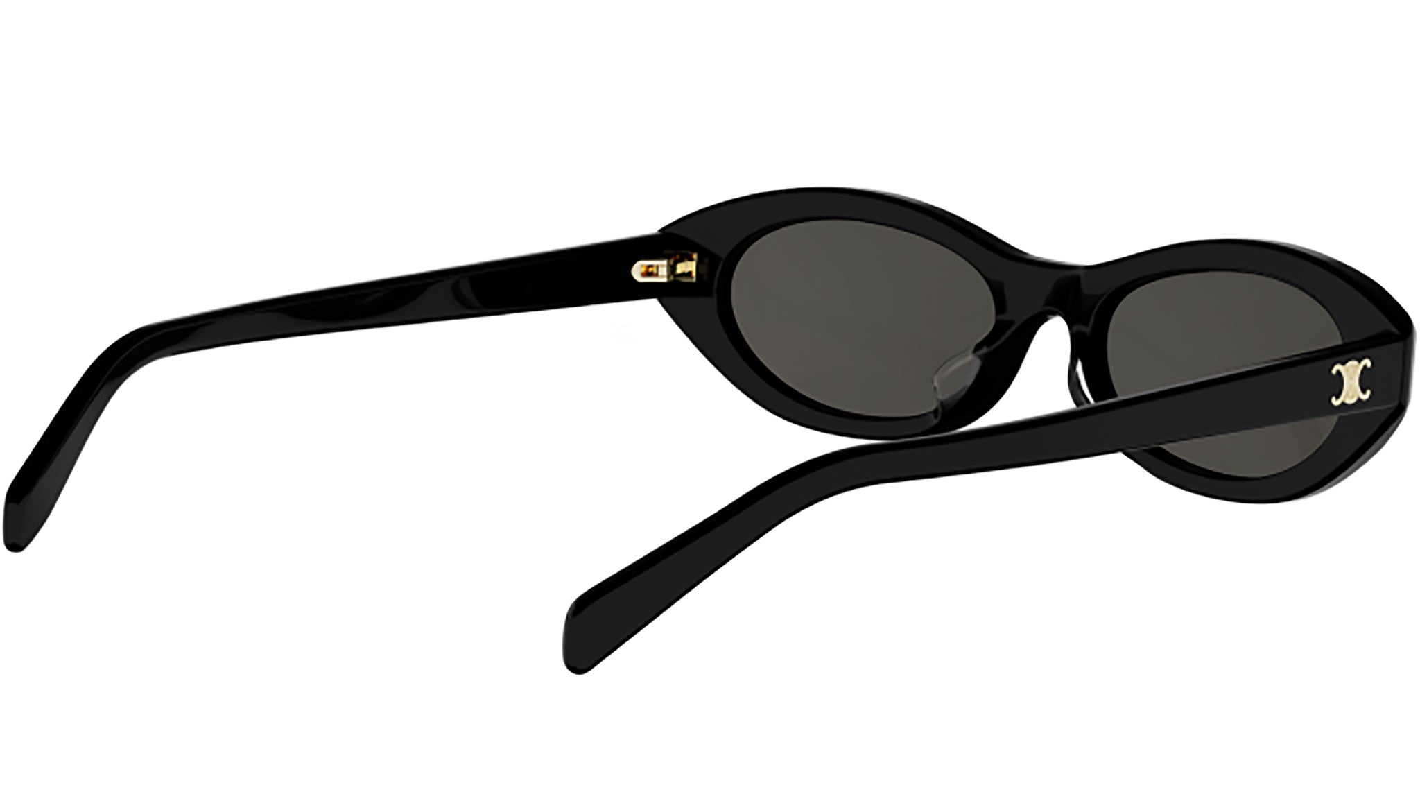 Triomphe Mini Black Oval Sunglasses