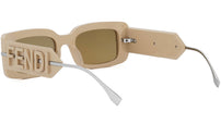 Fendigraphy Brown Rectangular Sunglasses
