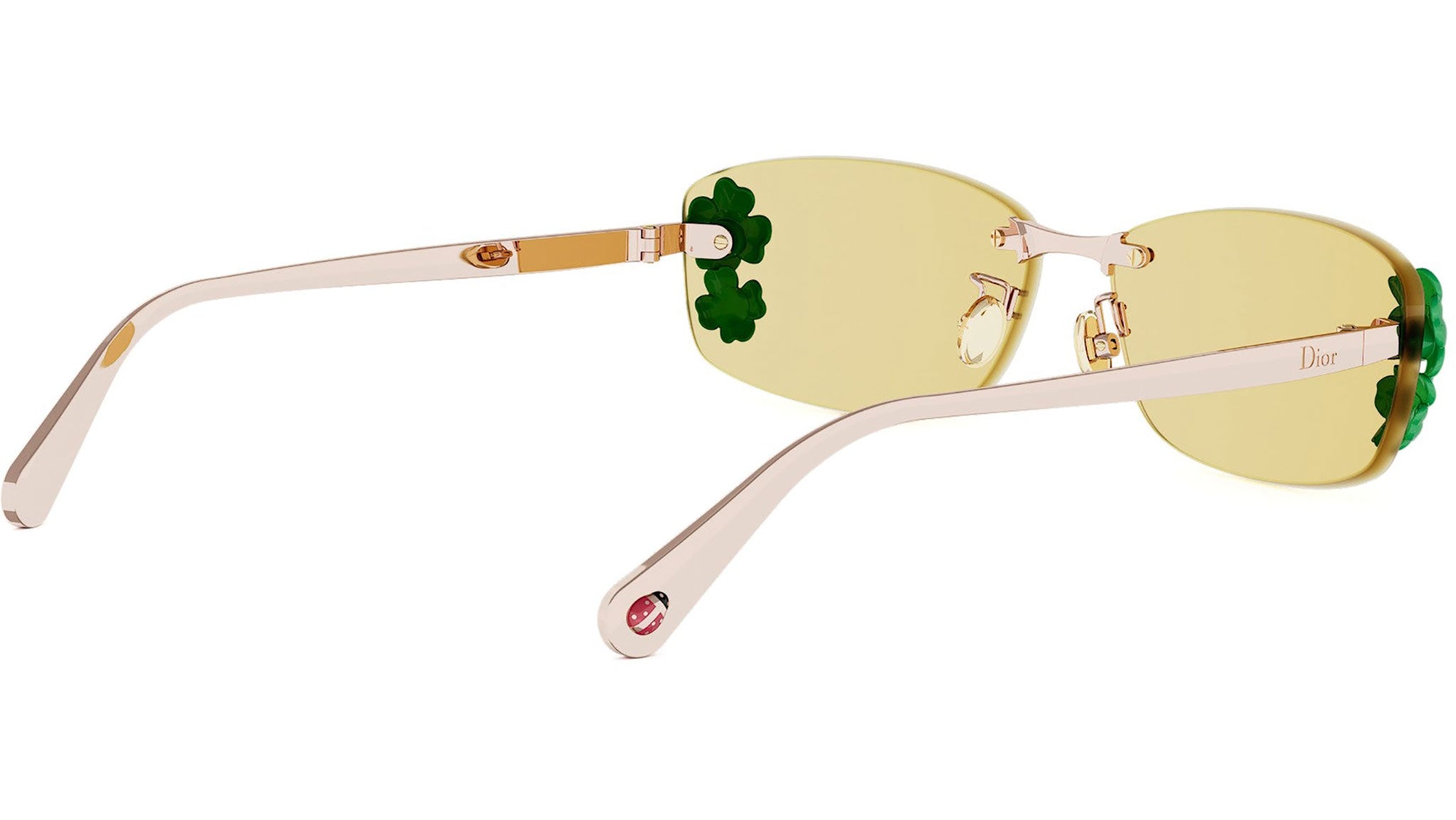 Dior Clover S1U Rose Gold Rectangular Sunglasses