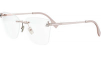 Fendi Crystal Rose Gold Geometric Eyeglasses