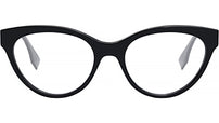 Fendi FE50066I 052 Black Oval Eyeglasses